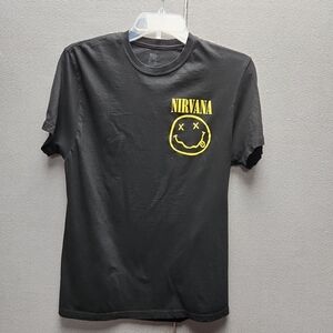NIRVANA Black Tee with Iconic Yellow Graphic